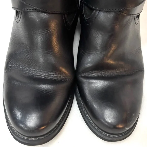 ALDO TALL BLACK SUEDE KNEE HIGH EQUESTRIAN RIDING BOOTS BUCKLE SZ 6.5 - Picture 6 of 14